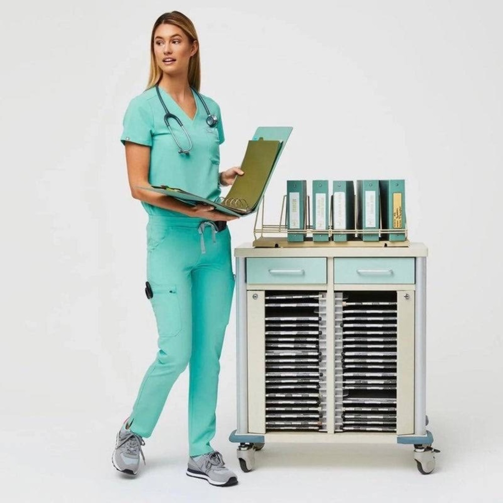 Figs Yola fresh aqua skinny scrub pants